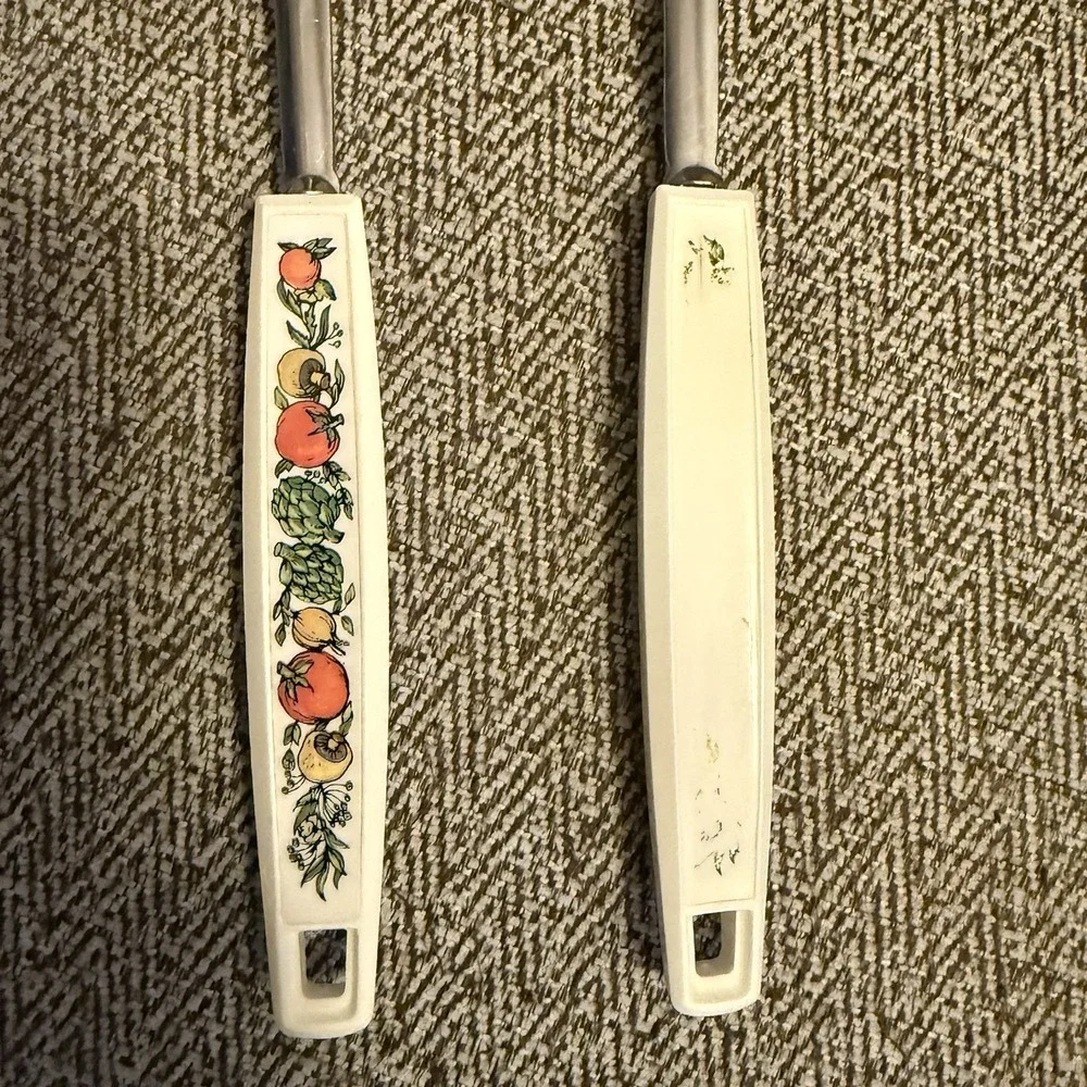 Vintage Ecko 'Spice of Life' Vegetables Chromium Plated Slotted Spoon Meat Fork‎